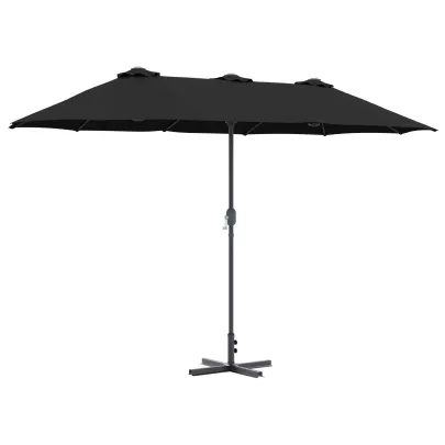 Parasol de Grădină Negru 380x196x235 cm - Livrare Gratuită