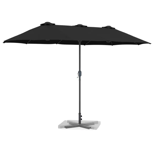 Parasol de Grădină Negru 380x196x235 cm - Livrare Gratuită