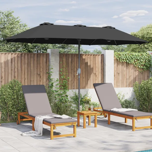 Parasol de Grădină Negru 380x196x235 cm - Livrare Gratuită