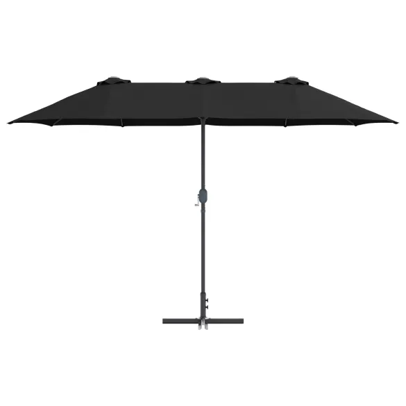 Parasol de Grădină Negru 380x196x235 cm - Livrare Gratuită