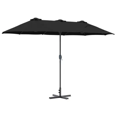 Parasol de Grădină Negru 380x196x235 cm - Livrare Gratuită