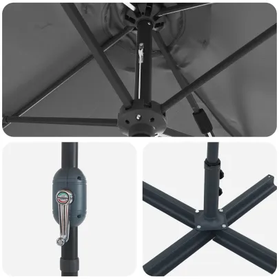 Parasol Antracit Grădină 380x196x235 cm - Livrare Gratuită