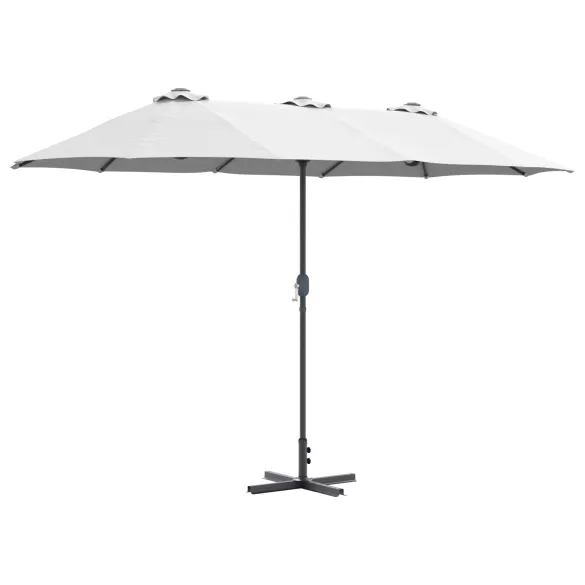 Parasol de Grădină Nisipiu 380x196x235 cm | Livrare Gratuită