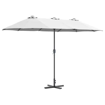 Parasol de Grădină Nisipiu 380x196x235 cm | Livrare Gratuită