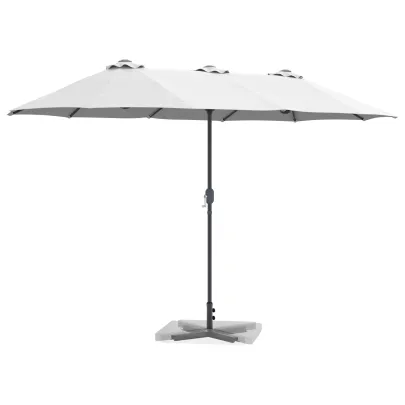Parasol de Grădină Nisipiu 380x196x235 cm | Livrare Gratuită