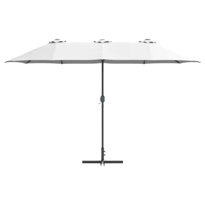 Parasol de Grădină Nisipiu 380x196x235 cm | Livrare Gratuită