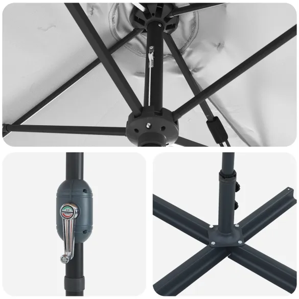 Parasol de Grădină Nisipiu 380x196x235 cm | Livrare Gratuită