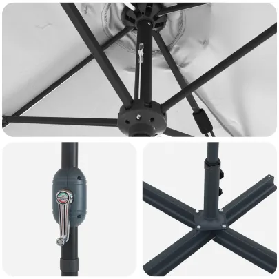 Parasol de Grădină Nisipiu 380x196x235 cm | Livrare Gratuită