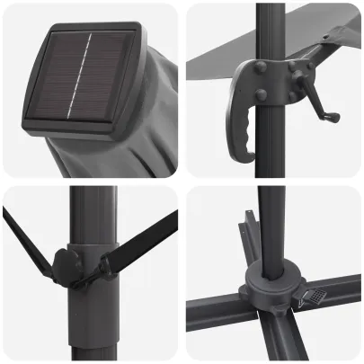 Parasol Roma Braț Articulat Antracit - Livrare Gratuită