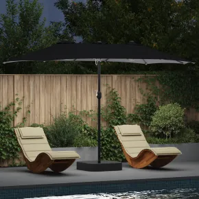 Parasol de Grădină Negru 385 cm - Livrare Gratuită