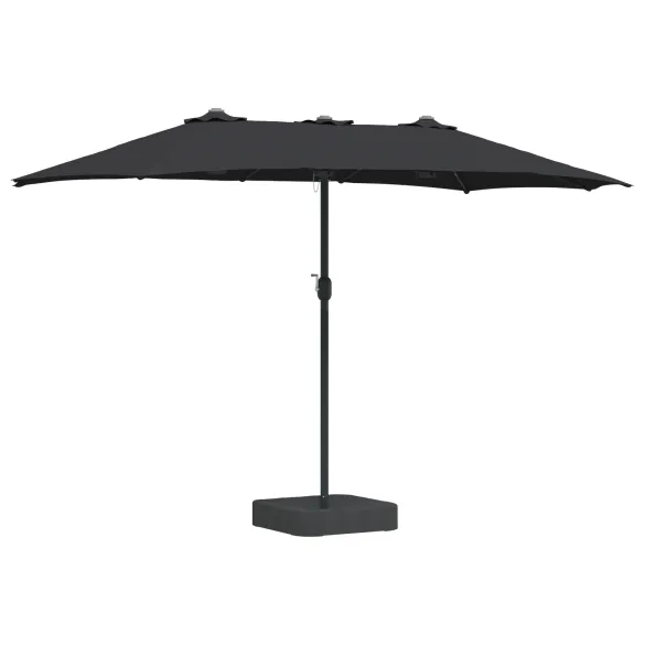 Parasol de Grădină Negru 385 cm - Livrare Gratuită