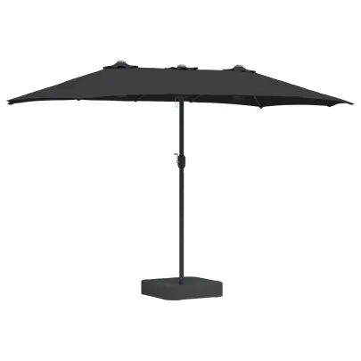 Parasol de Grădină Negru 385 cm - Livrare Gratuită