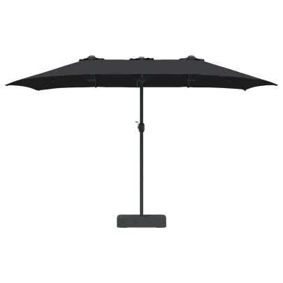 Parasol de Grădină Negru 385 cm - Livrare Gratuită