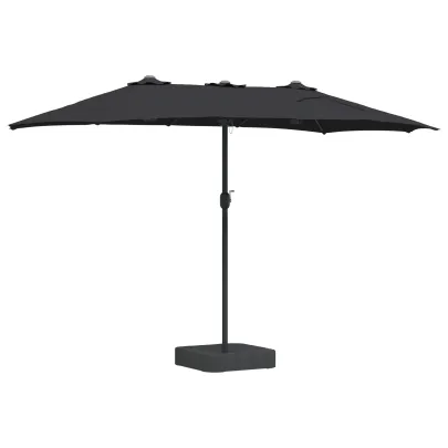 Parasol de Grădină Negru 385 cm - Livrare Gratuită