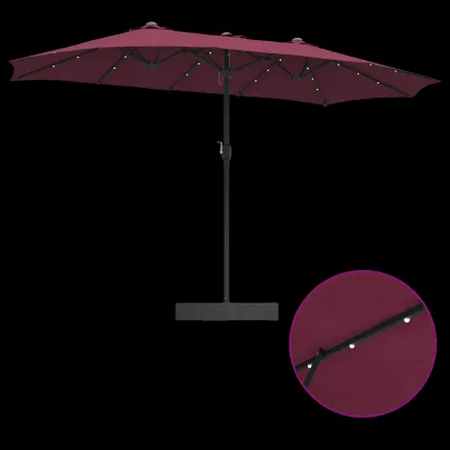 Parasol de Grădină Roșu Bordo 385 cm - Livrare Gratuită