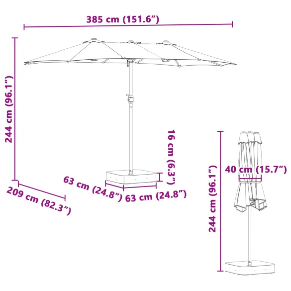 Parasol de Grădină Roșu Bordo 385 cm - Livrare Gratuită Parasol de Grădină Roșu Bordo 385 cm - Livrare Gratuită