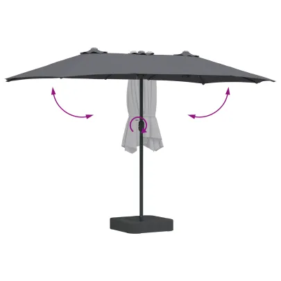 Parasol de Grădină Antracit 385x209x244 cm - Livrare Gratuită