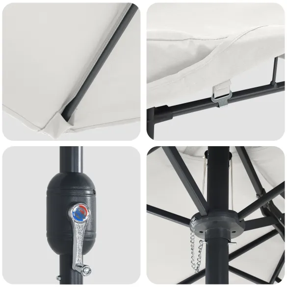 Parasol de Grădină Nisipiu 385x209x244 cm - Livrare Gratuită