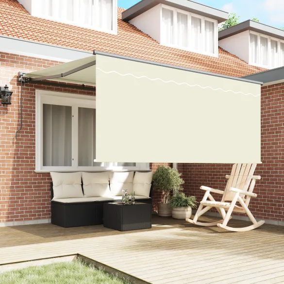 Cortină Retractabilă Mare Crem Poliester | Livrare Gratuită