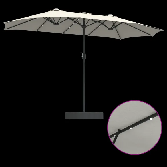 Parasol de Grădină Nisipiu 385x209x244 cm - Livrare Gratuită
