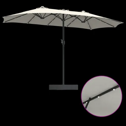 Parasol de Grădină Nisipiu 385x209x244 cm - Livrare Gratuită
