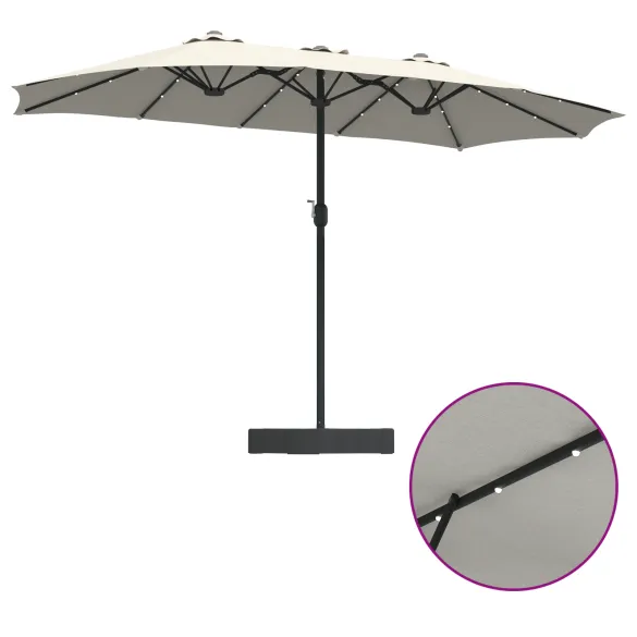 Parasol de Grădină Nisipiu 385x209x244 cm - Livrare Gratuită
