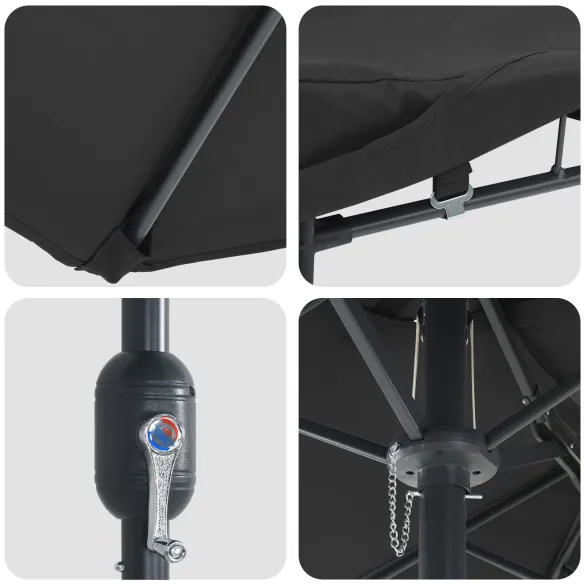 Parasol de Grădină Negru - Protecție UV și Design Modern
