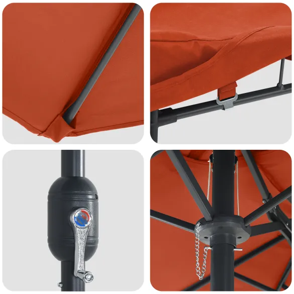 Parasol Terracota pentru Grădină - Protecție UV și Ușor de Manipulat