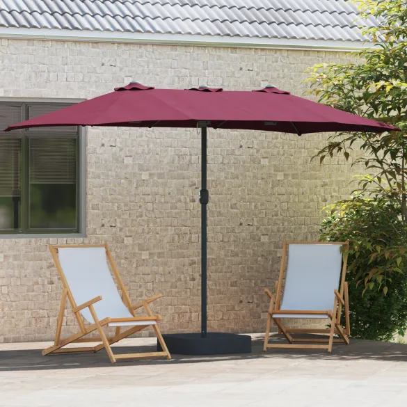 Parasol Grădină Roșu Bordo 385x209x244 cm - Livrare Gratuită