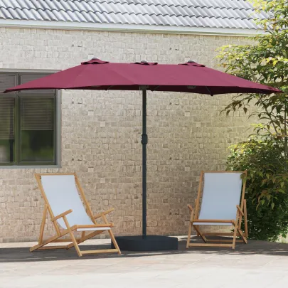 Parasol Grădină Roșu Bordo 385x209x244 cm - Livrare Gratuită