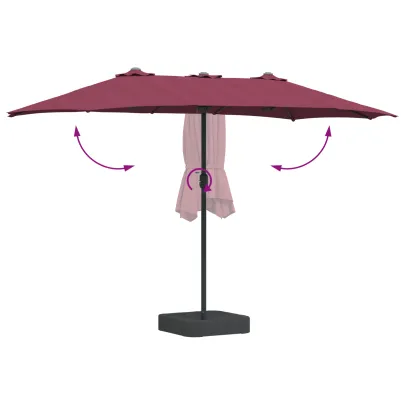 Parasol Grădină Roșu Bordo 385x209x244 cm - Livrare Gratuită