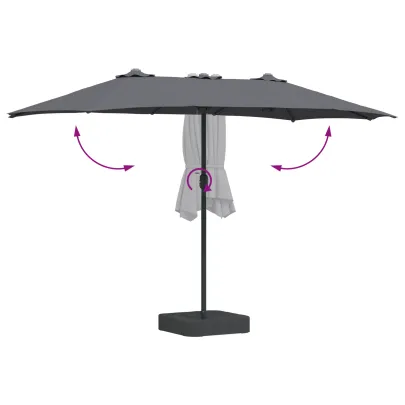 Parasol de Grădină Antracit 385x244 cm - Livrare Gratuită