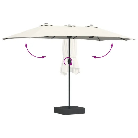 Parasol de Grădină Nisipiu 385x209x244 cm - Livrare Gratuită
