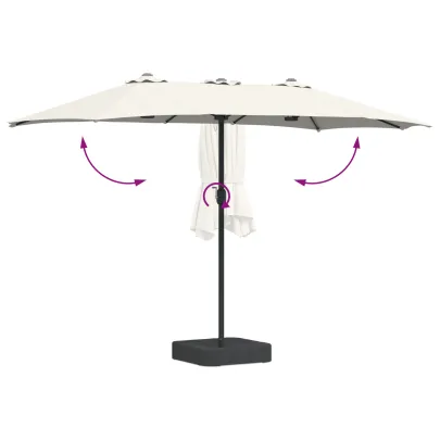 Parasol de Grădină Nisipiu 385x209x244 cm - Livrare Gratuită