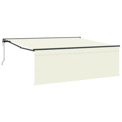 Cortină Retractabilă Manuală Crem 400x300 cm - Ușoară și Elegantă