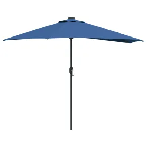 Parasol de Grădină Albastru Azur cu LED-uri | Livrare Gratuită 2
