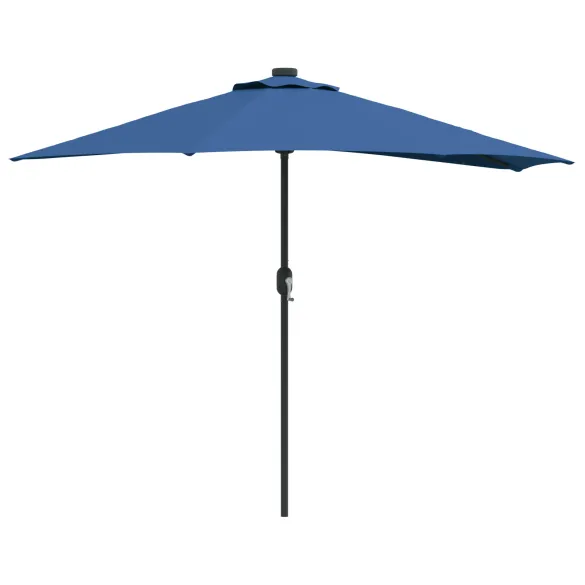 Parasol de Grădină Albastru Azur cu LED-uri | Livrare Gratuită