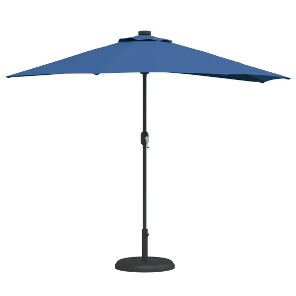 Parasol de Grădină Albastru Azur cu LED-uri | Livrare Gratuită