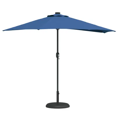 Parasol de Grădină Albastru Azur cu LED-uri | Livrare Gratuită