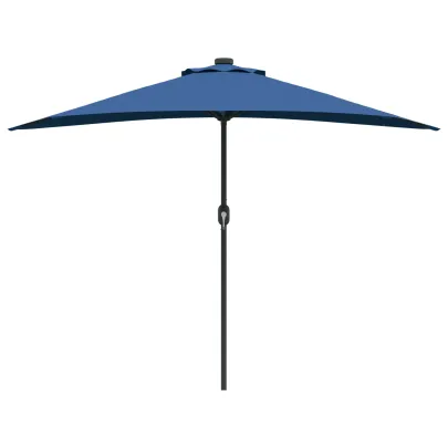 Parasol de Grădină Albastru Azur cu LED-uri | Livrare Gratuită