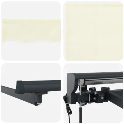 Cortină Retractabilă Manuală Crem 400x300 cm - Ușoară și Elegantă