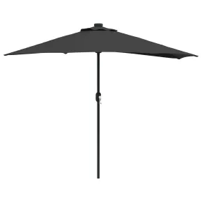 Parasol de Grădină Negru 294x150 cm cu LED-uri Solare 2