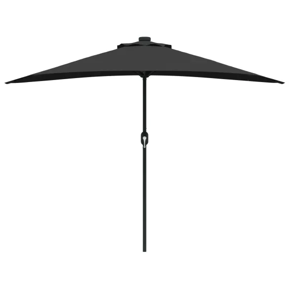 Parasol de Grădină Negru 294x150 cm cu LED-uri Solare