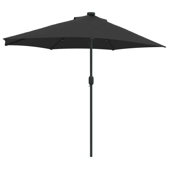 Parasol de Grădină Negru 294x150 cm cu LED-uri Solare