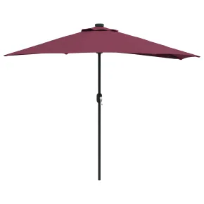 Parasol de Grădină Roșu Bordo 294x150 cm cu LED-uri 2