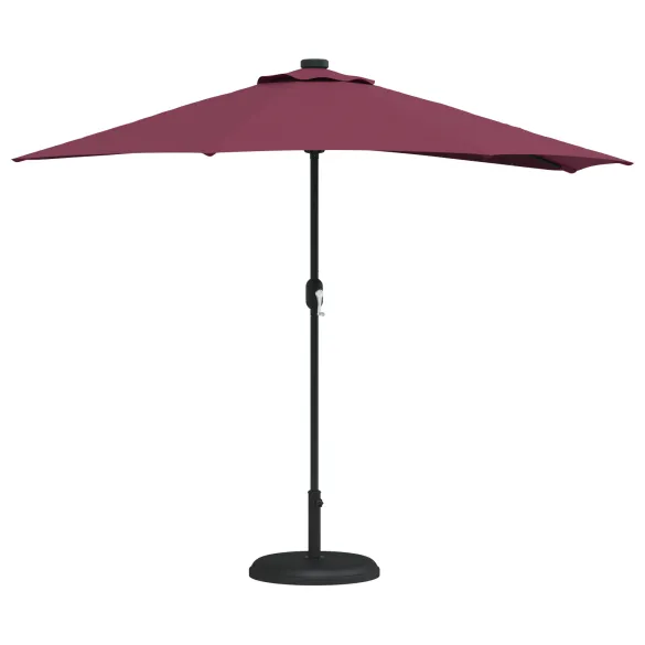 Parasol de Grădină Roșu Bordo 294x150 cm cu LED-uri