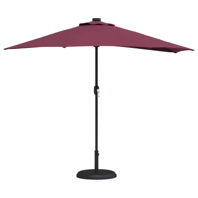 Parasol de Grădină Roșu Bordo 294x150 cm cu LED-uri