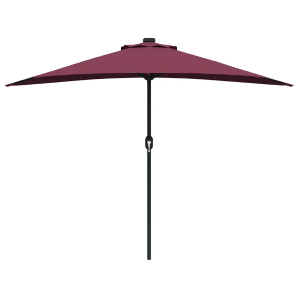 Parasol de Grădină Roșu Bordo 294x150 cm cu LED-uri