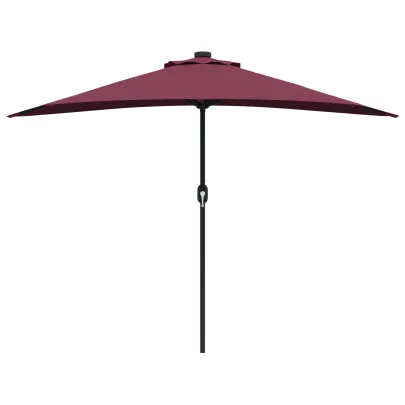 Parasol de Grădină Roșu Bordo 294x150 cm cu LED-uri