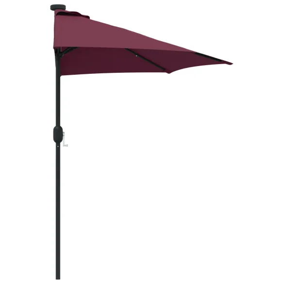Parasol de Grădină Roșu Bordo 294x150 cm cu LED-uri